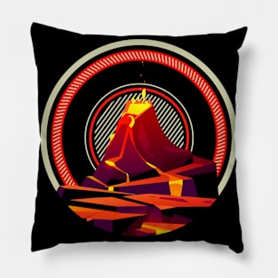 Volcano geology nature illustration motif Pillow