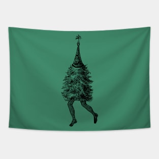 Vintage Christmas Tree with Legs Tapestry