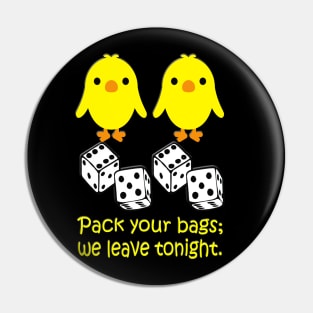 Two Chickens Two Pair of Dice Pin