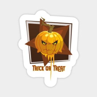 Angry Pumpkin Says Trick or Treat Magnet