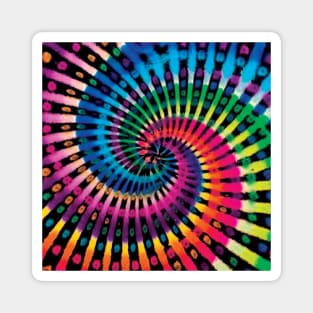 Reverse Spiral Dots Neon Tie Dye Magnet