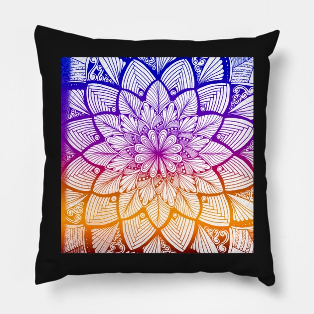 Rainbow Sunflower Pillow by DentistArt2022