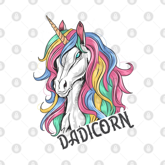 Mens Funny Unicorn Dad Girl Birthday Party Apparel Dadicorn Cute  Dadacorn Unicorn Dad And Baby Fathers Day by BeHappy12