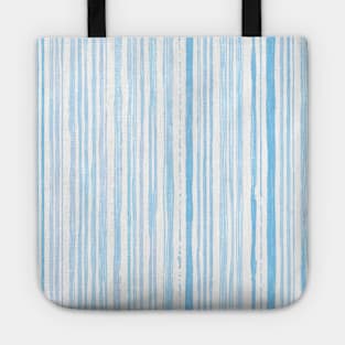 pastel striped pattern brush strokes. blue linen textured Tote