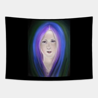 Woman with violet  hair Tapestry