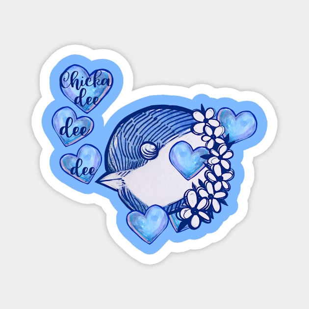 Chickadee Magnet by bubbsnugg