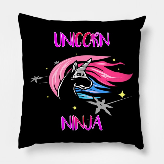 Unicorn Ninja Shirt| Martial Arts Shirt| Funny Karate Shirt Pillow by GigibeanCreations