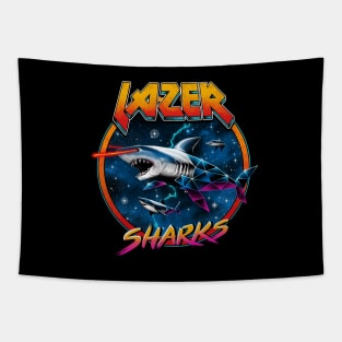 Lazer Sharks Tapestry