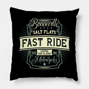 Ride the Horizon: Utah Salt Flats Motorcycle Adventures for Thrill-Seeking Riders Pillow