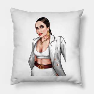 Business woman in white jacket Pillow