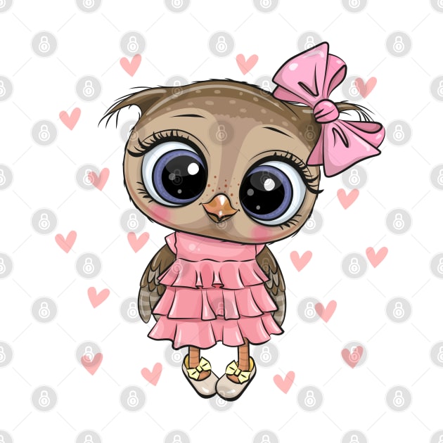 Cute fashion owl in a dress by Reginast777