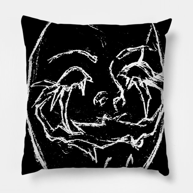 Red Angel Sketch Pillow by ShadowMasks