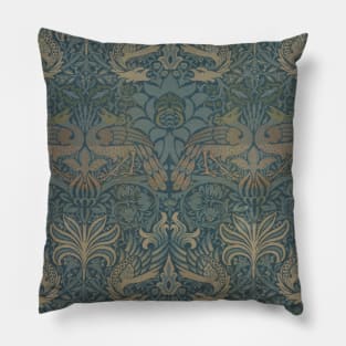 Peacock and Dragon by William Morris Pillow