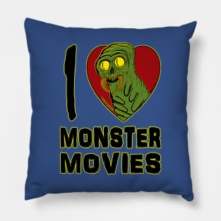 I Love Monster Movies Pillow