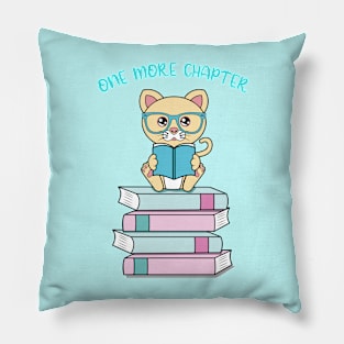 One more chapter, cute cat reading Pillow