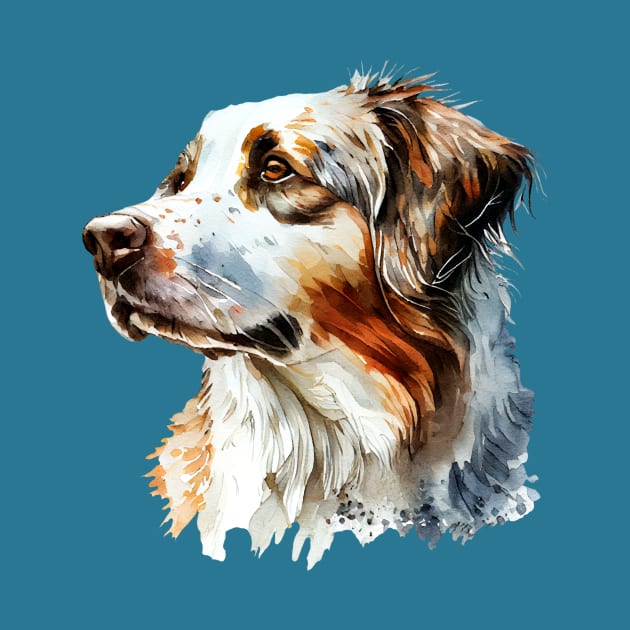 Border Collie Dog Watercolor Painting by KOTOdesign