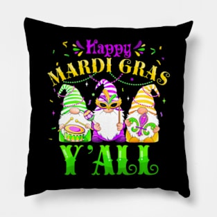 Happy Mardi Gras Yall Cute Gnome Carnaval Women Men Pillow