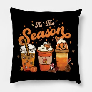 tis the season pumpkin spice latte halloween fall coffee Pillow