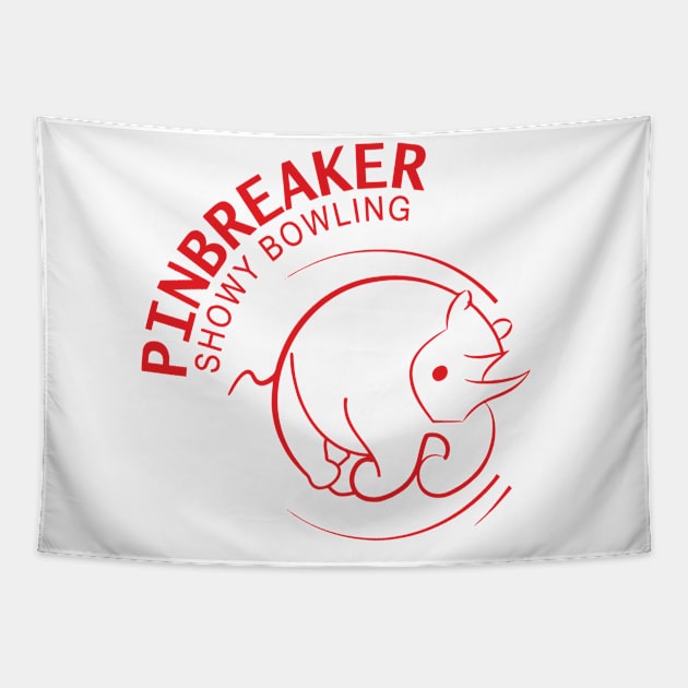 Pinbreaker - Showy Bowling (red) Tapestry by aceofspace