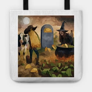 watercolor witch stirring tacos at taco graveyard Tote