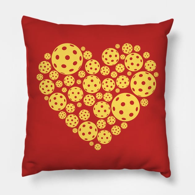 I love Pickleball (Yellow) Pillow by dinksnballs