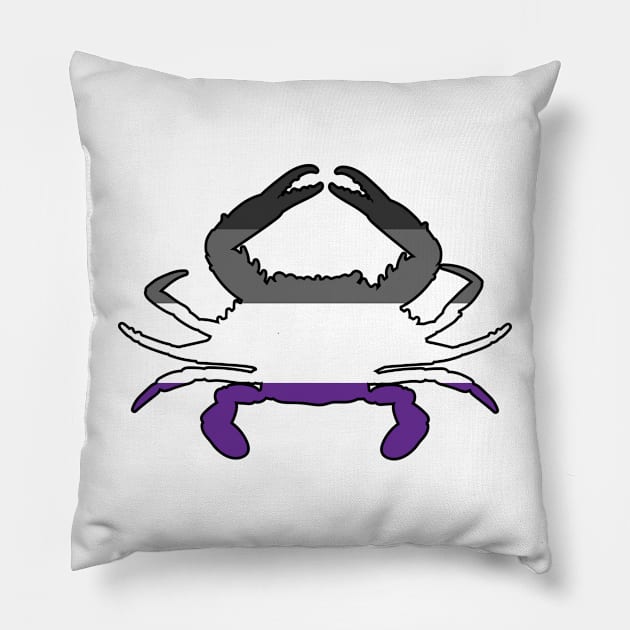 Blue Crab: Asexual Pride Pillow by ziafrazier