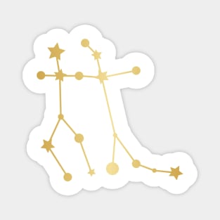 Gemini Zodiac Constellation in Gold Magnet