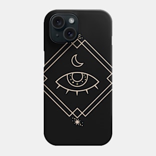 Line artwork - Mystic eye and moon symbol Phone Case