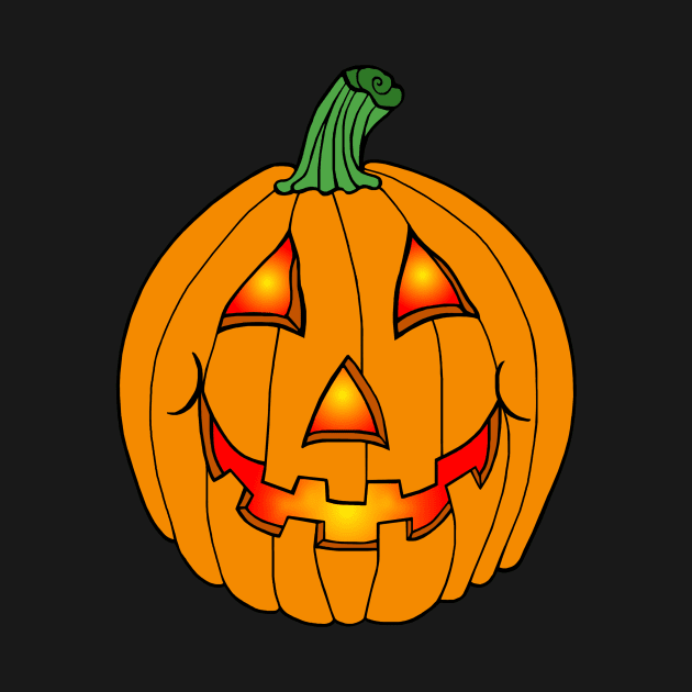 Glowing Happy Jack-O-Lantern by Art by Deborah Camp