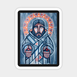 Painting of Jesus Christ with open wounded hands Magnet