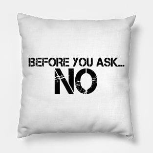 BEFORE YOU ASK… NO Pillow