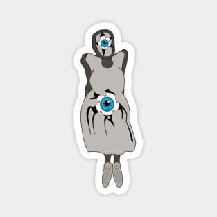 Creepy Woman With Eyeballs Magnet