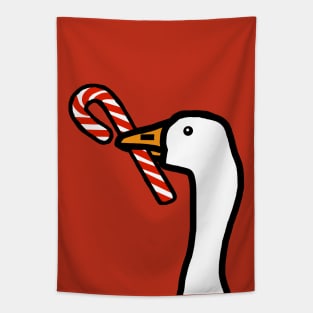 Christmas Portrait Goose Gamer with Candy Cane Tapestry