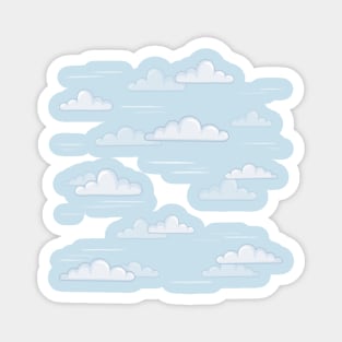 Blue Cartoon, Candy Clouds Pattern Repeat, Digital illustration Magnet