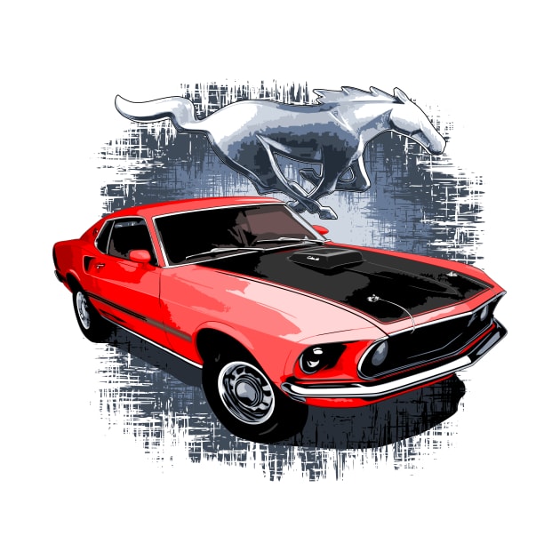 Red 69 Mustang Mach 1 by ZoeysGarage