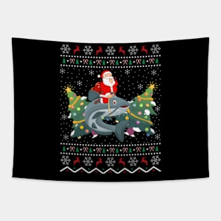 Catfish Ugly Santa Riding Catfish Tapestry