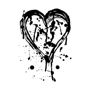 Heart drops of paint black sketch T-Shirt