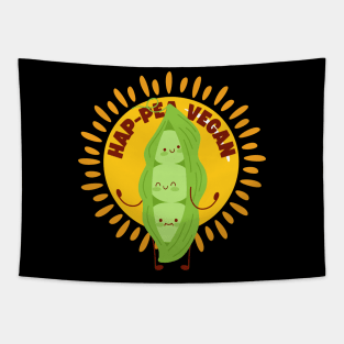 Happy Pea Vegan Pun Tapestry