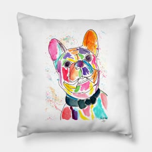 Rainbow Frenchie Pillow