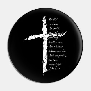 John 3:16 Christian Cross Salvation Bible Verse Pin