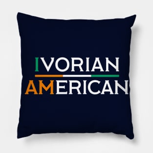 I Am Ivorian American - Ivory Coast and America Pride Pillow