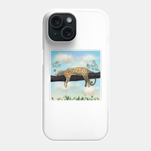 Sleepy Jaguar on a Branch - Wild Feline Cuteness Phone Case