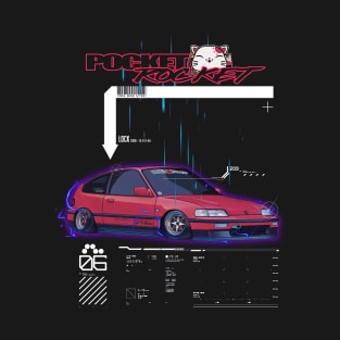 JDM CRX Pocket Rocket T-Shirt Mug Coffee Mug Apparel Hoodie Sticker Gift T-Shirt