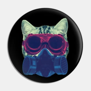 Cyberpunk Cat With Glasses Pin