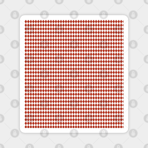 Red and White Argyle Pattern Diamond Checks Magnet by squeakyricardo