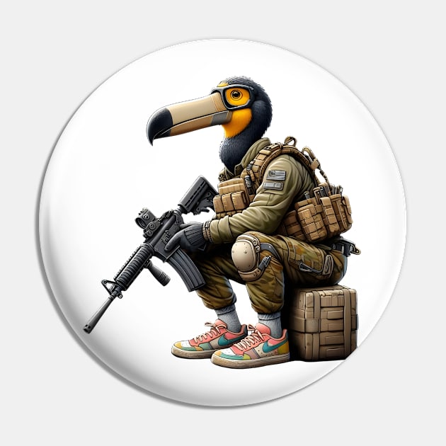 Tactical Dodo Bird Pin by Rawlifegraphic