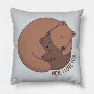 Bear Hugs: A Bond Between Mother and Cub Pillow