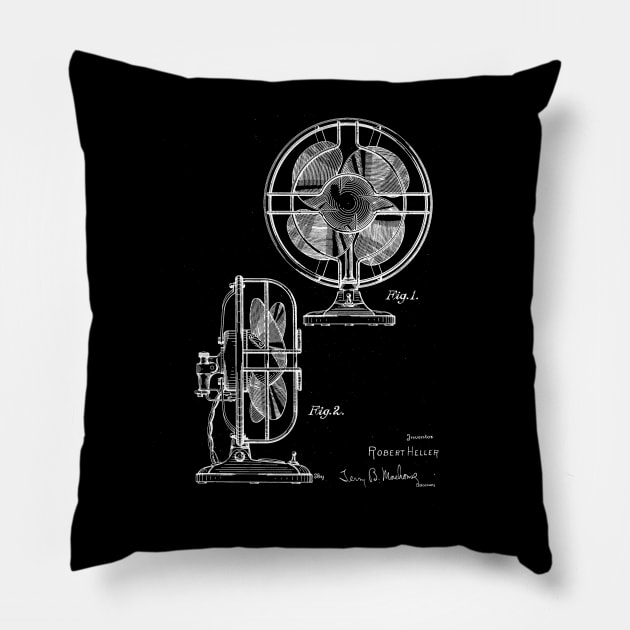 Electric Fan Vintage Patent Drawing Pillow by TheYoungDesigns