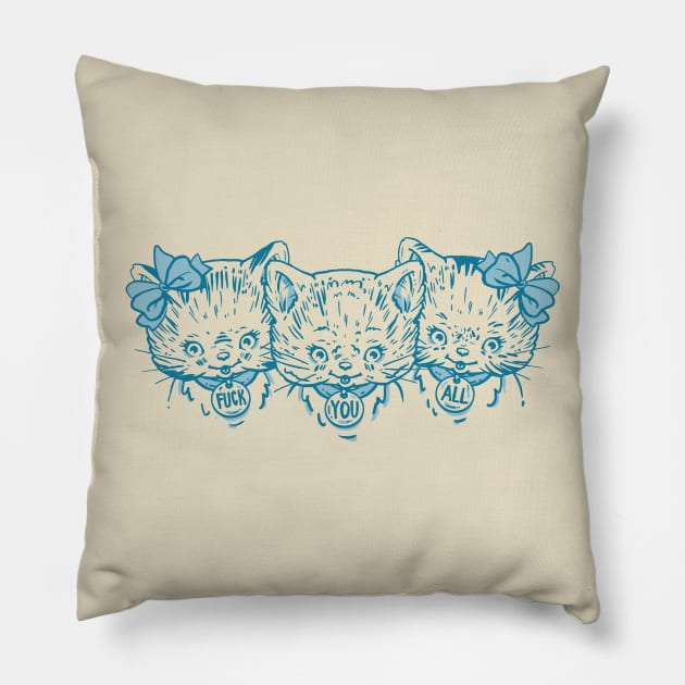 Happy Kittens, Rude Kittens - NSFW Pillow by bigbadrobot