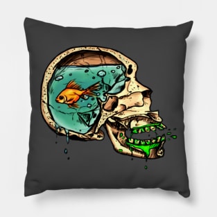 Aqua skull Pillow